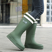 英伦时尚 女套鞋 高筒女靴防风束口雨靴雨天出行防水靴旅游胶鞋 雨鞋