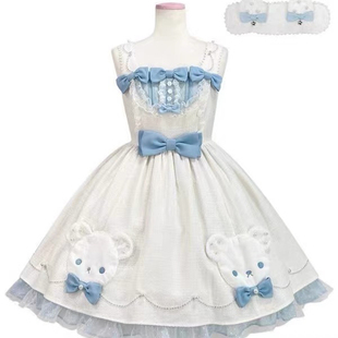 喜欢收藏,熊熊贴布 JSK 可爱Lolita连衣裙配小物