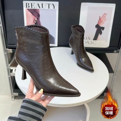 尖头气质细跟瘦瘦靴，御姐范拿捏