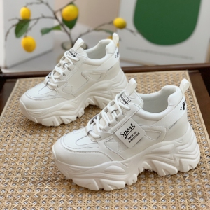 小个子内增高老爹鞋女2023新款秋冬松糕厚底真皮运动鞋轻便休闲鞋