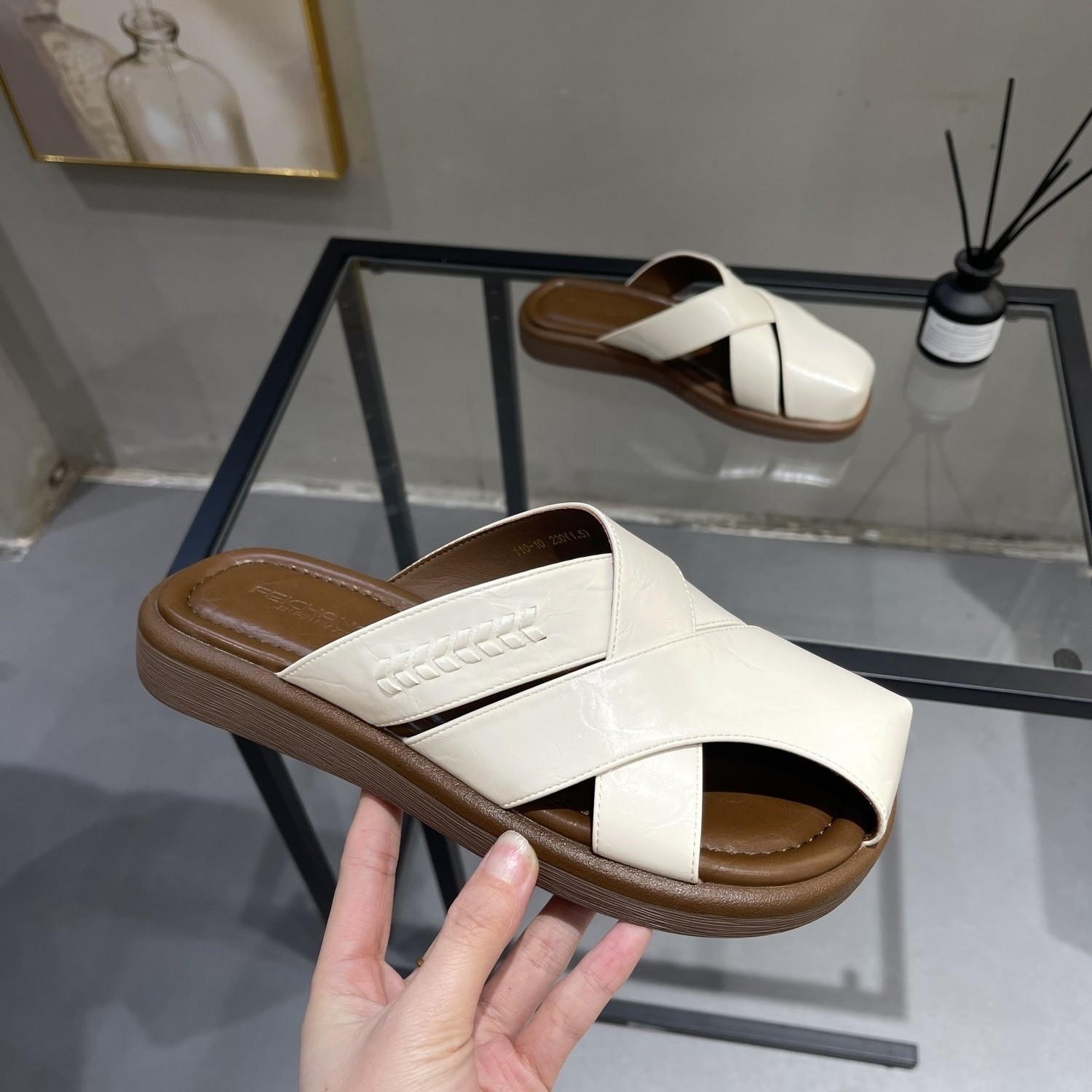 复古高级感包头半拖鞋女夏外穿2026新款百搭一脚蹬平底休闲凉拖鞋