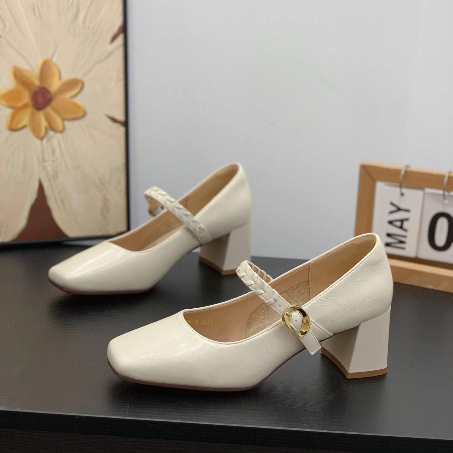 一字带粗跟增高显瘦玛丽珍女鞋2026春季新款法式复古方头浅口单鞋,女鞋,玛丽珍鞋,淘宝优惠券,粉丝福利购,淘宝优惠卷