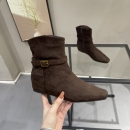 复古法式方头内增高短靴女2025秋冬新款配裙子气质温柔弹力瘦瘦靴