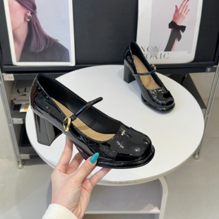 6cm仙女风配裙子JK小皮鞋女2026春季新款法式甜酷粗跟玛丽珍单鞋