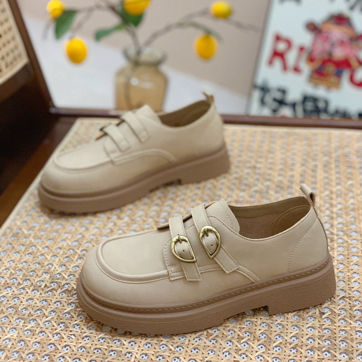 舒适感爆棚~文艺森系真皮勃肯鞋