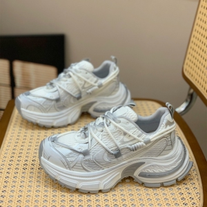 小个子复古真皮老爹鞋女2025新款春季小众设计感显脚小厚底运动鞋