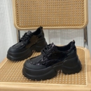 松糕玛丽珍鞋女乐福鞋2025春秋新款网红超火小个子增高6cm小皮鞋