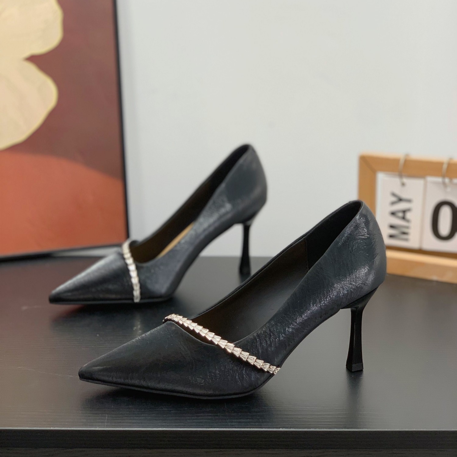 增高7CM尖头高跟鞋小个子女2026春新款法式复古气质显瘦浅口单鞋,女鞋,深口单鞋,淘宝优惠券,粉丝福利购,淘宝优惠卷