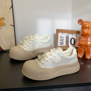 小众高级感丑萌大头鞋女2025秋冬新款时尚减龄小白鞋百搭厚底板鞋