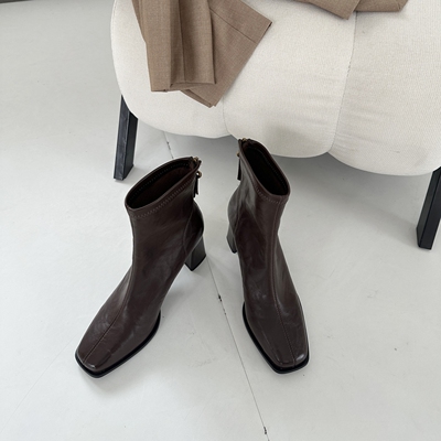 仙女风配裙子气质高跟弹力瘦瘦靴