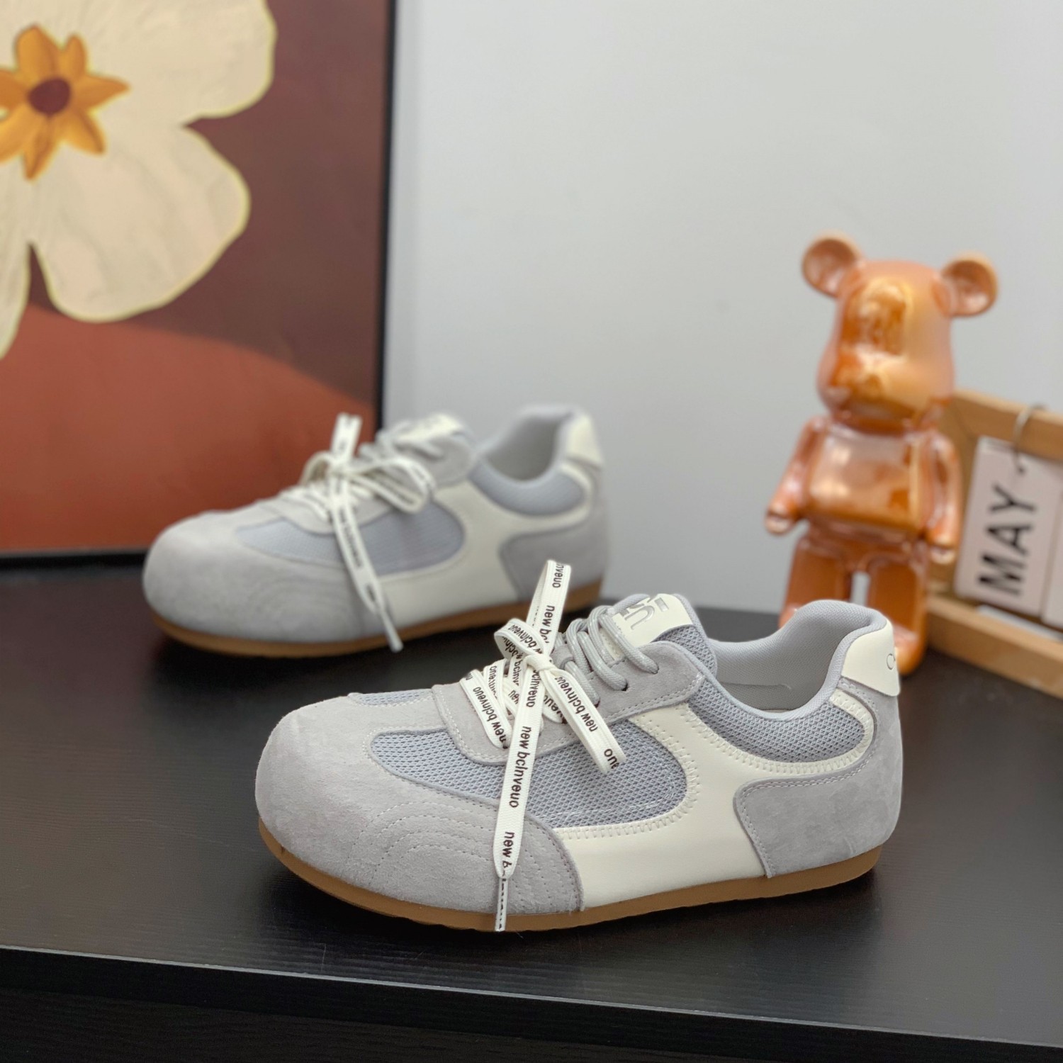 爆款绒面德训鞋女2026年春季新款内增高复古拼色双鞋带运动阿甘鞋,女鞋,德训鞋,淘宝优惠券,粉丝福利购,淘宝优惠卷