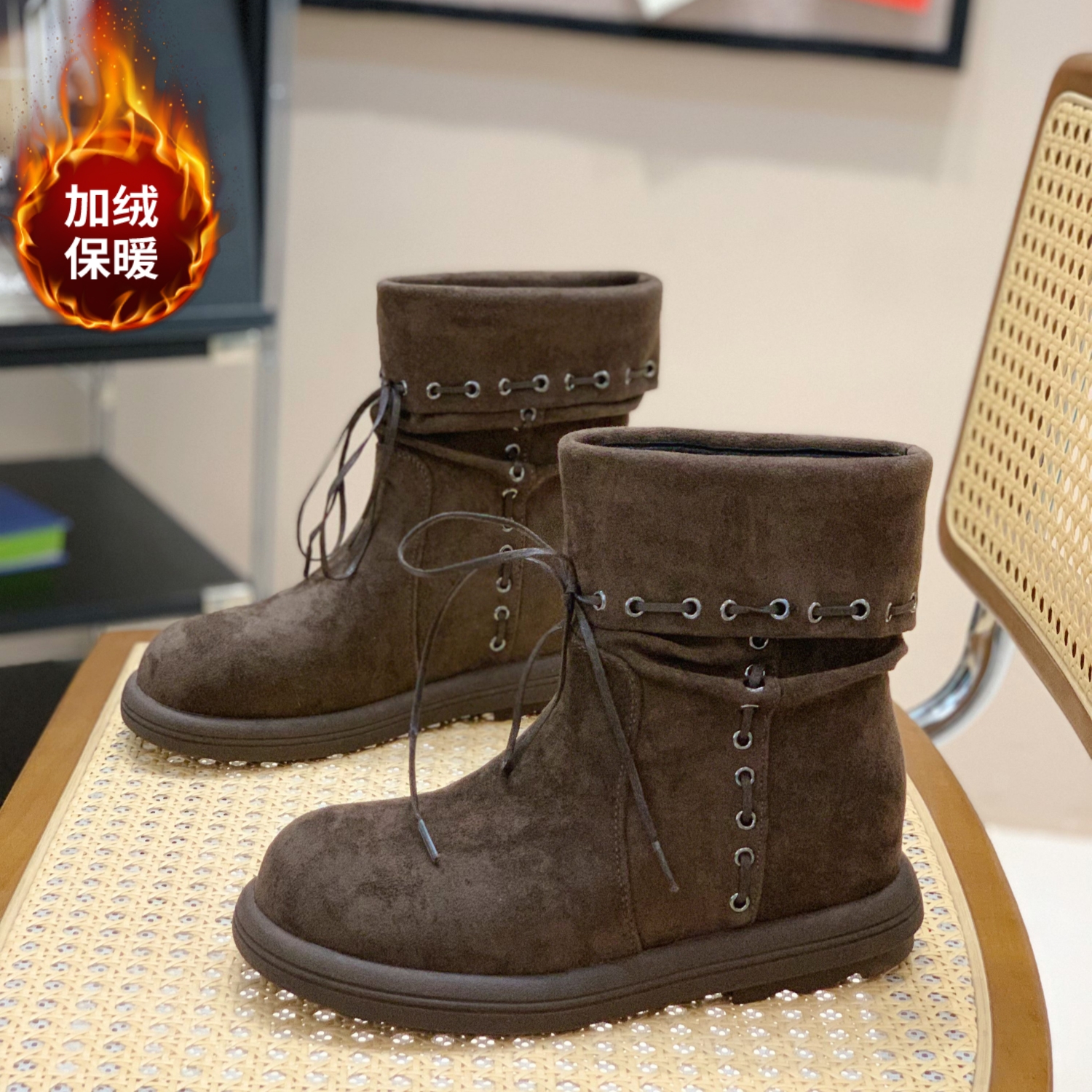 复古时尚高级感舒适通勤百搭靴子