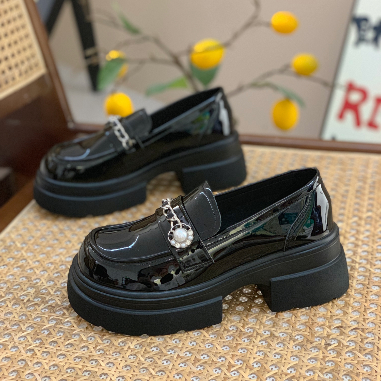 小个子增高6cm学院风单鞋乐福鞋