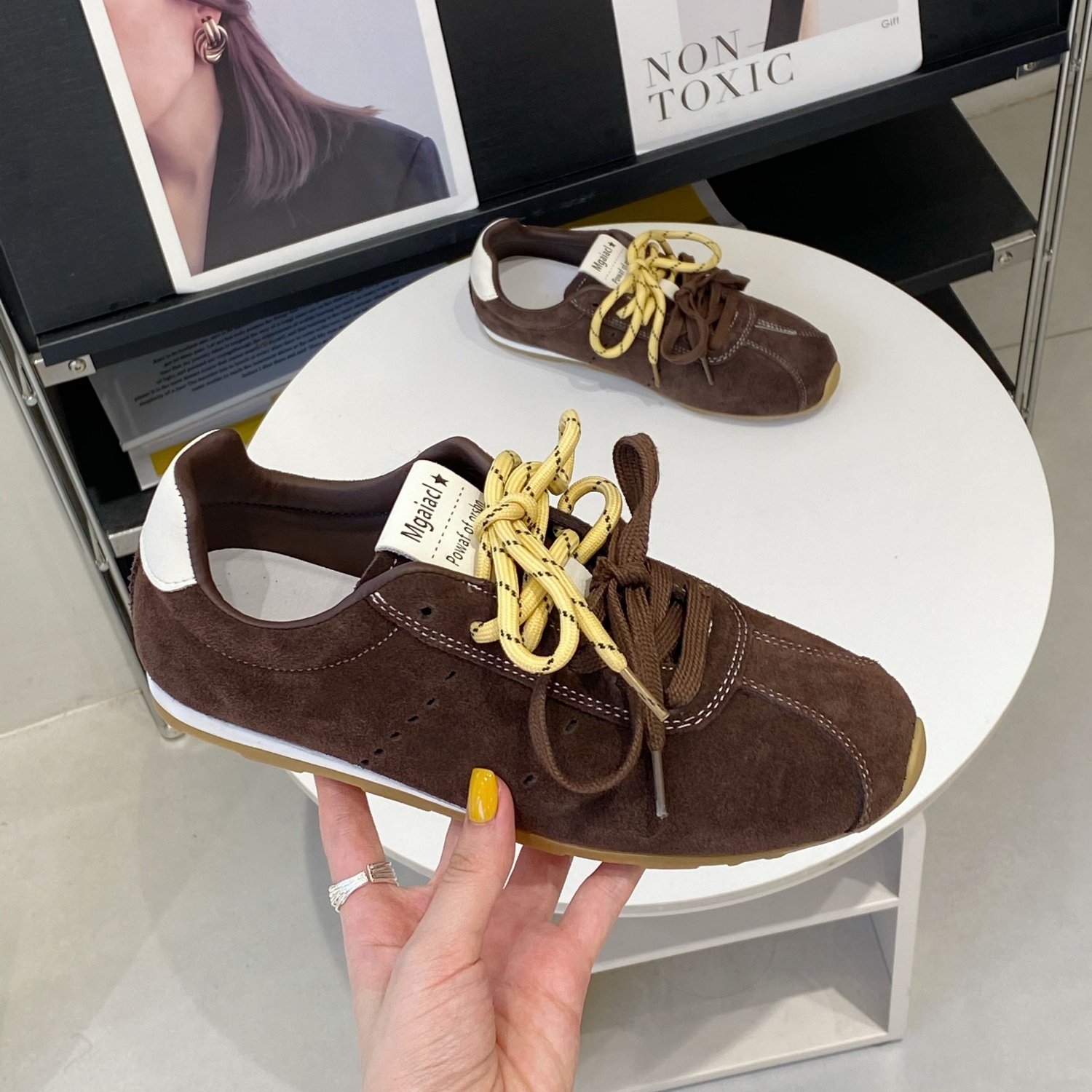 双鞋带设计感复古百搭运动德训鞋