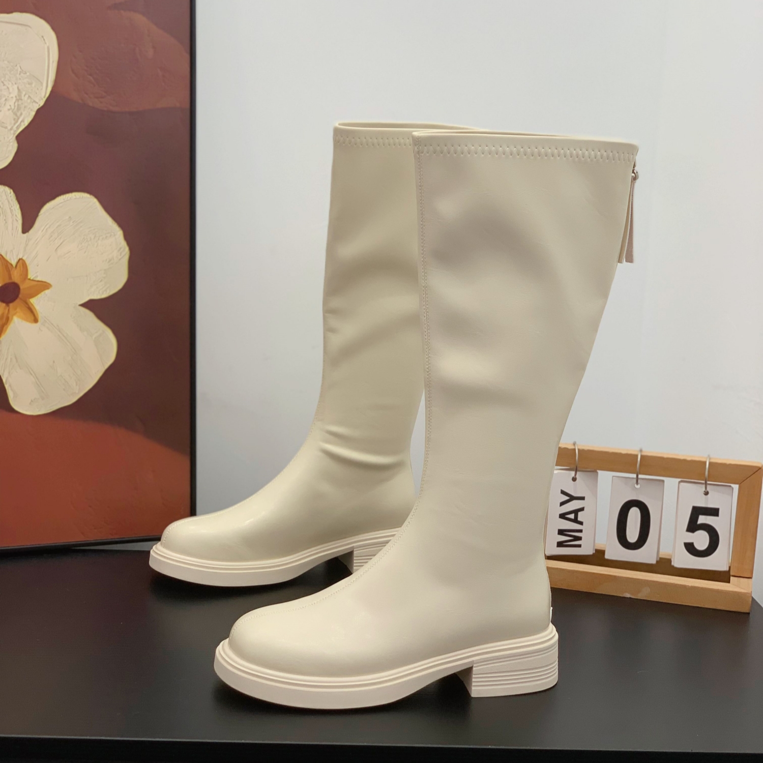 简约高级感显腿细气质潮流骑士靴