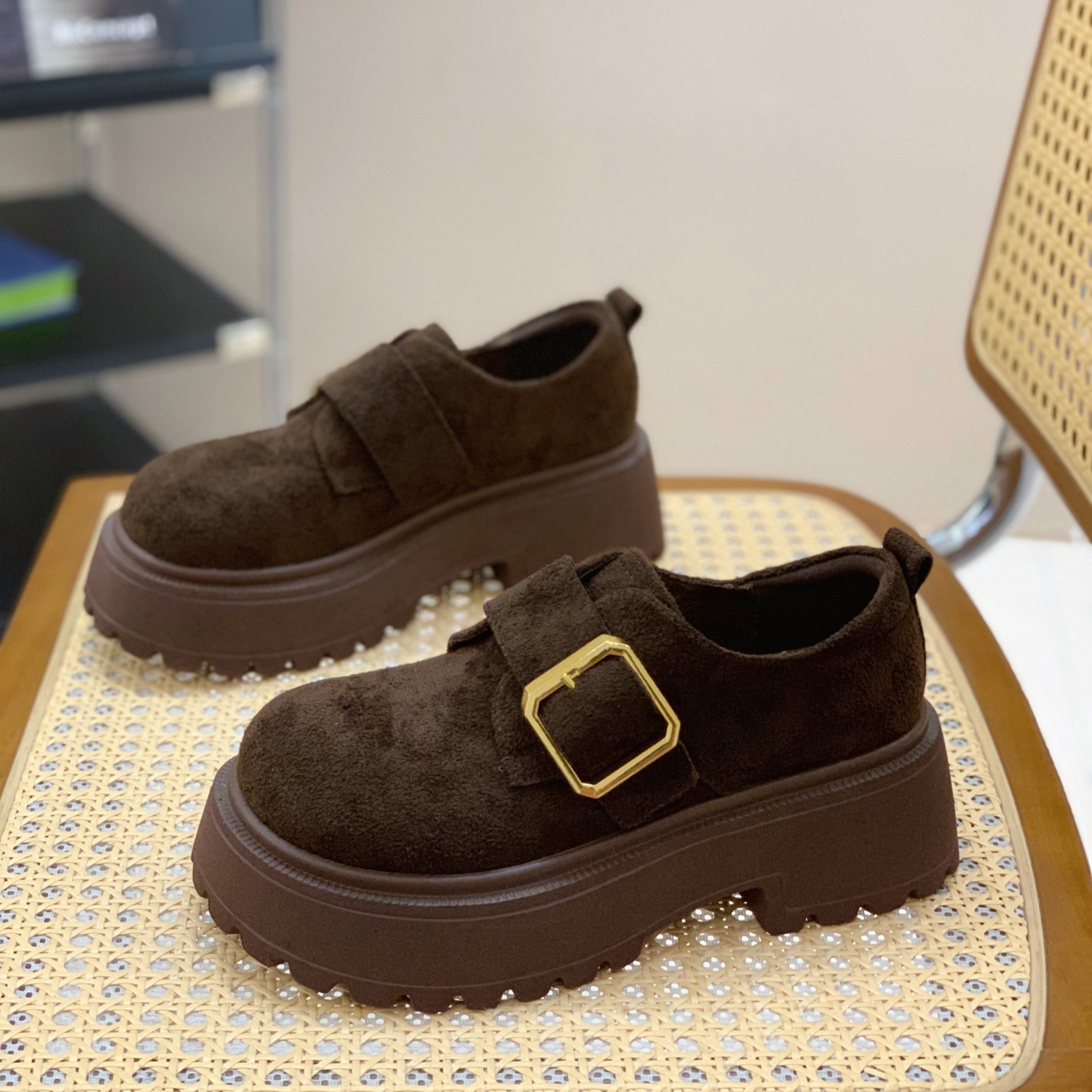 丑萌大头厚底显腿长轻便勃肯单鞋