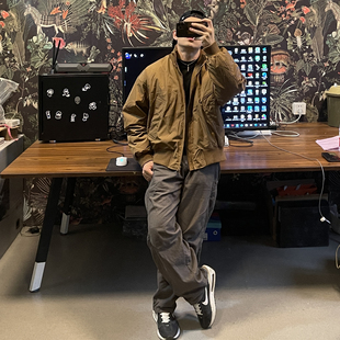 美式嘻哈 90%白鸭绒美式飞行员羽绒服代男士短宽高级羽绒夹克外套