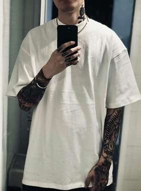 bboy街舞hiphop西海岸popping打底oldschool重磅大码纯色短袖t