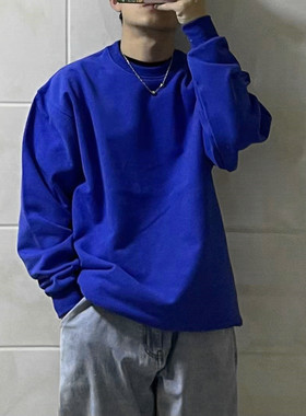 bboy嘻哈加厚500克圆领套头宽松头说唱poppin美式纯色重磅卫衣
