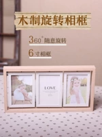 Фоторамка, крутящаяся деревянная двусторонная ретро фотография