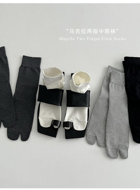 质感一绝！薄款分趾袜条纹二指袜灰色百搭猪蹄鞋袜棉tabi socks