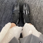 黑色忍者鞋 socks breathe 袜纯棉百搭分趾袜复古两指袜air rift