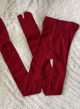 新色到！新年红色分趾袜连裤袜微弹不勒二趾打底袜tabi leggings