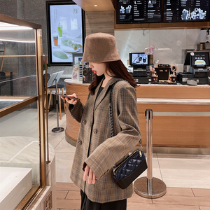 现货X152 P105 K158春秋新款格子小西装外套,女装西装,浙宝088