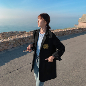 现货 X808 P105 K158 2021秋装新款胸章学院风小西装外套,女装西装,浙宝088