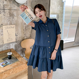 天丝牛仔连衣裙女夏2025新款时尚休闲复古宽松显瘦薄款小个子裙子，女装连衣裙，浙宝088