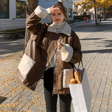 现货M021P165K2582024冬装派克服皮衣羊羔毛棉服外套两色女，女装皮衣，浙宝088