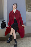 赫本风双面羊绒大衣女2022年秋冬新款高级感中长款牛角扣毛呢外套，女装毛呢外套，浙宝088