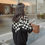 出货中M216P180K278新款棋盘格羊羔毛拼接外套加厚，女装短外套，浙宝088