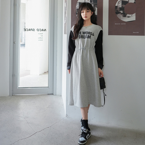 现货 M139P130K188  2022秋装新款撞色卫衣连衣裙图片
