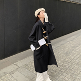 现货M220P275K4182022牛角扣双面毛呢外套中长款大衣2色，女装毛呢外套，浙宝088