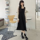 时尚洋气风黑白连衣裙2025秋季甜美减龄省心易搭配中长款少女长裙，女装连衣裙，浙宝088
