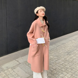 现货M220P275K4182022牛角扣双面毛呢外套中长款大衣，女装毛呢外套，浙宝088