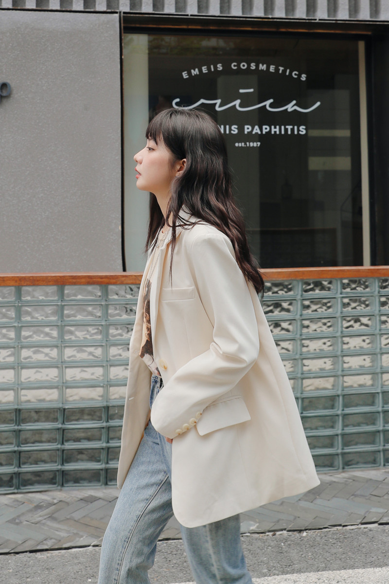 现货X810P105K1682021春秋新款小西装外套2色可选,女装西装,浙宝088