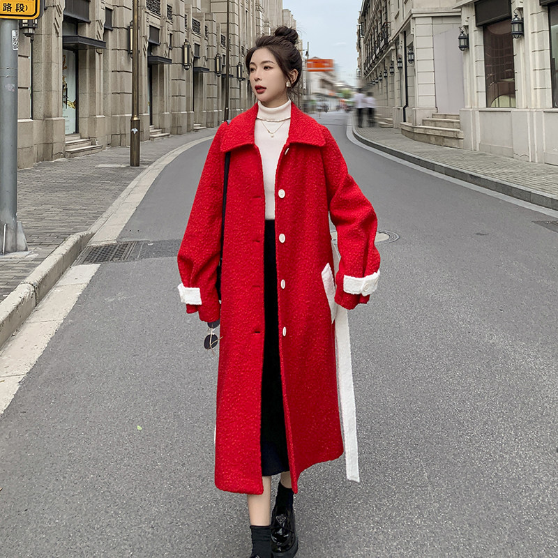 现货M201P180K2682022冬装新款圈圈呢撞色大衣毛呢外套,女装毛呢外套,浙宝088