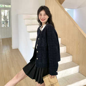 高级感法式小香风短外套女春秋2025新款小个子粗花呢气质名媛上衣图片