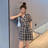 现货X996P90K1482021夏季新款格子连体裤，女装连体裤，浙宝088