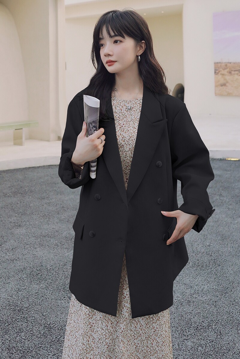 现货X1083P110K1682022春装新款双排扣小西装外套女2色,女装西装,浙宝088