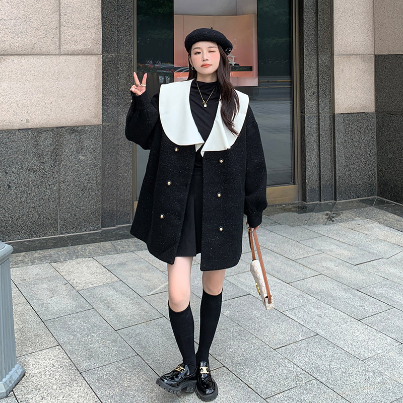 出货M206P175K2682022冬装新款小香风毛呢中长款外套,女装毛呢外套,浙宝088