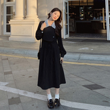 出货M387P120K1782024春秋装新款假两件撞色连衣裙，女装连衣裙，浙宝088