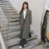 现货M157P145K1992022新款小西装过膝超长款单排扣外套2色，女装西装，浙宝088