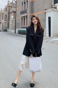 现货X1066 P120K178 2021秋装新款珍珠小香西装外套图片