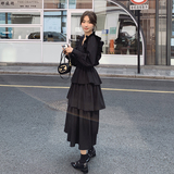 现货M665P115K1682024春秋装长款高品质中长款蛋糕连衣裙，女装连衣裙，浙宝088