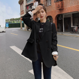 chic西装外套小个子女2025新款春秋韩版双排扣宽松高级时尚小西服，女装西装，浙宝088