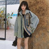 M022P180K2782022冬装新款小香风撞色拼接羊羔毛短外套，女装皮草，浙宝088
