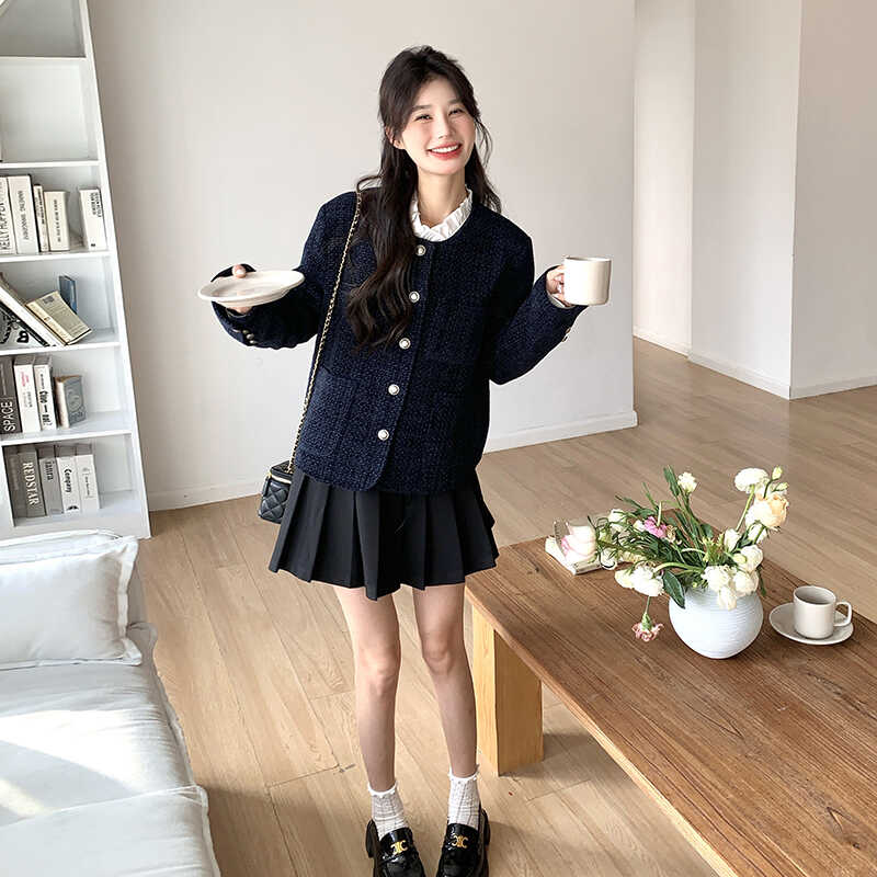 高级感法式小香风短外套女春秋2025新款小个子粗花呢气质名媛上衣,女装短外套,浙宝088